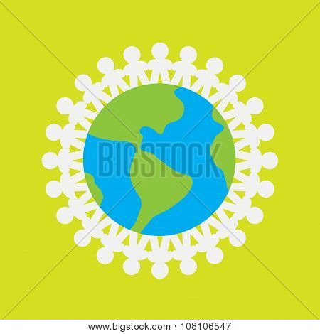 Earth Vector Logo Eco Icon Isolated Emblem