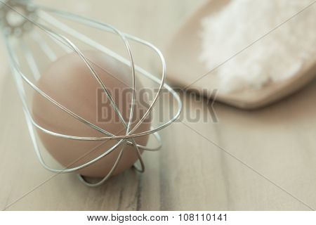 Still Life Egg In Whisk.