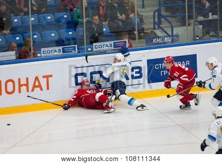 A. Litvinenko (5) And D. Abdullin (88) Fall Down