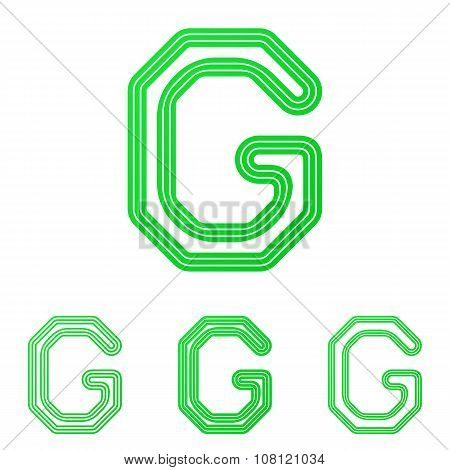 Green line g logo design set