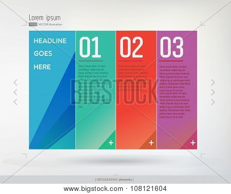 Three steps vector illustration.