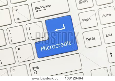 White Conceptual Keyboard - Microcredit (blue Key)