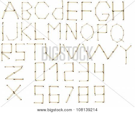 Full English Alphabet And Numbers Of  Safety Match