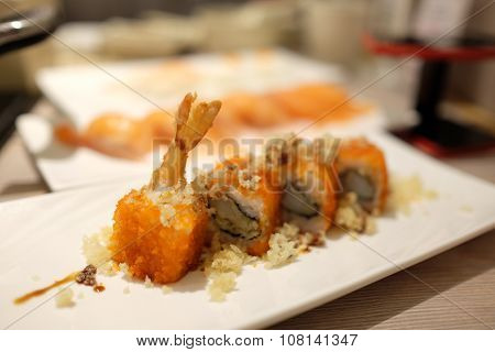 Dish of California Tempura Maki