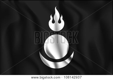 Mongolia Variant Flag. Rectangular Shape Icon