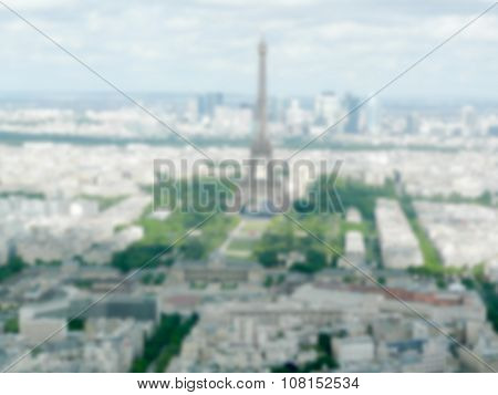 Defocused Background Of Paris. Intentionally Blurred Post Production