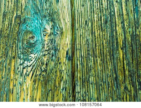 Old Vintage Wood Background - Abstract Texture - Blue Filter Look