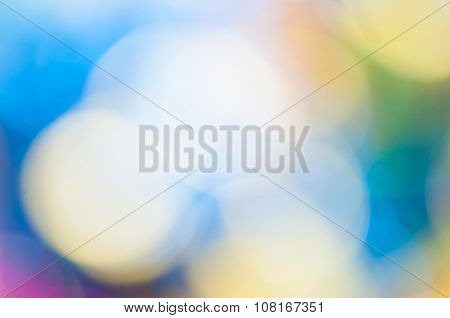 Red,orange And Blue Holiday Bokeh. Abstract Christmas Background