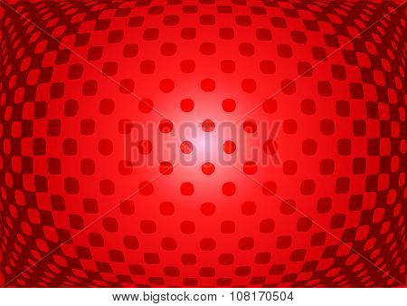 Optical Illusion Abstract On Red Background