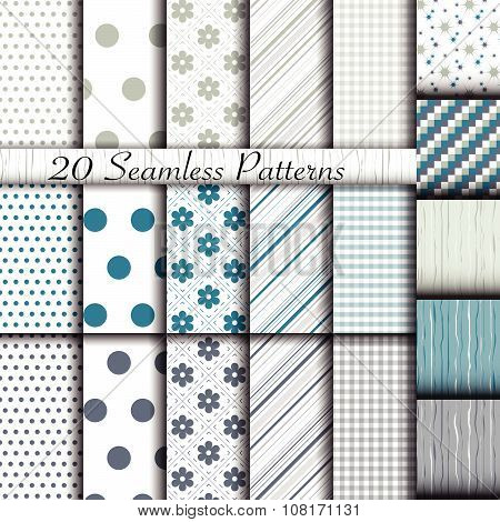 Set Of 20 Classic Seamless Patterns
