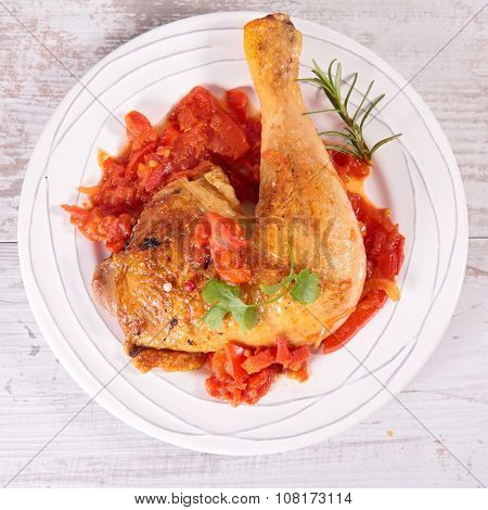 pepper and tomato chicken stew