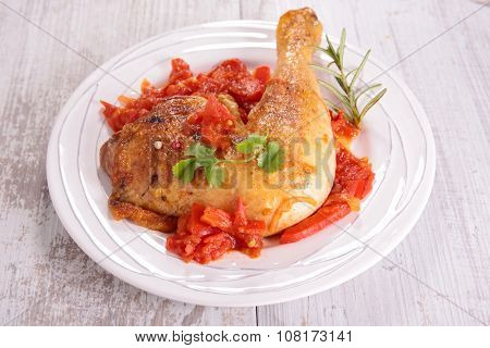 pepper and tomato chicken stew