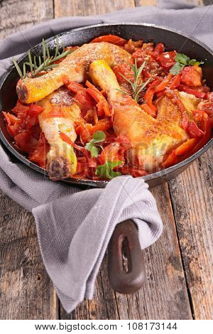 pepper and tomato chicken stew