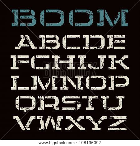 Stencil-plate Font In Racing Style