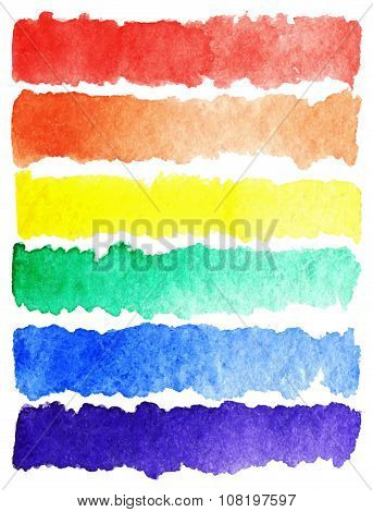 Watercolor rainbow colorful palette background