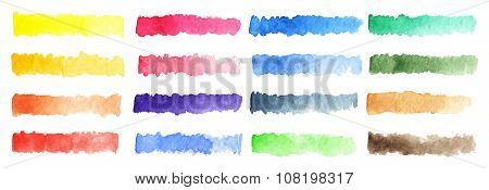 Watercolor colorful palette background