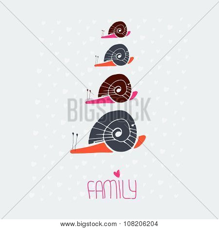 snail family love card