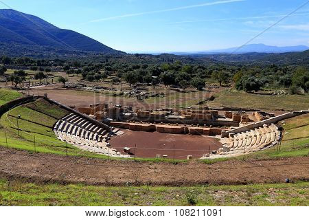 The Ancient theater of Messini, Messinia, Greece