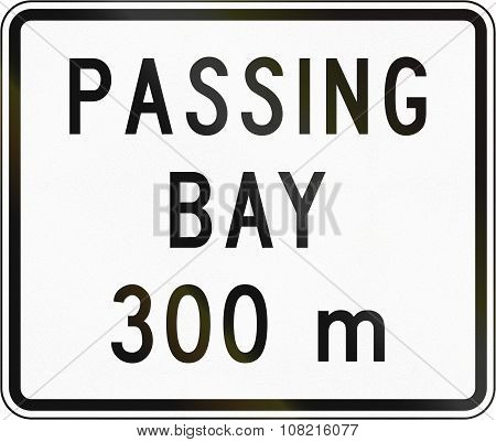New Zealand Road Sign - Passling Bay Ahead In 300 Metres