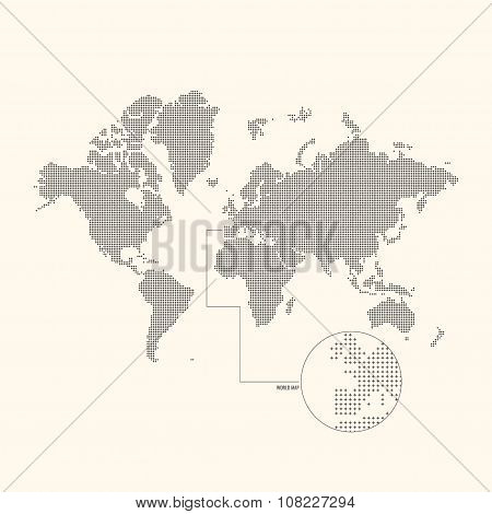 Dotted World Map.