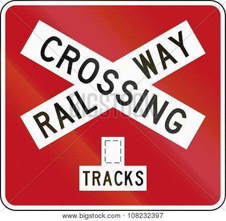 New Zealand Road Sign Pw-14B - Railway Crossbuck (multiple Tracks)