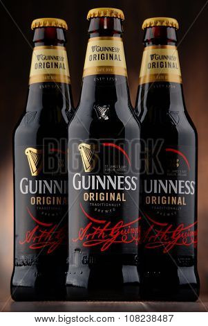 Three Bottles Of Guinness Beer