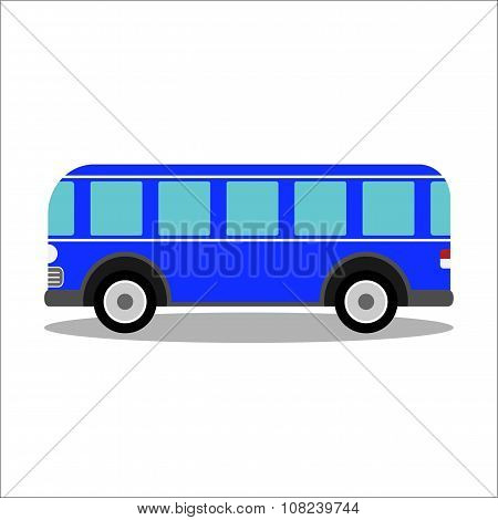 Retro city bus on a white background
