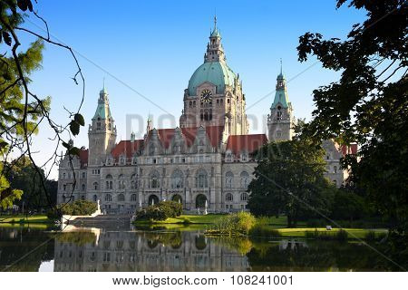 New Town Hall Building (rathaus) In Hannover Germany