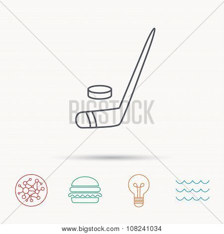 Ice hockey icon. Professional sport game sign.