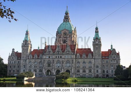 New Town Hall Building (rathaus) In Hannover Germany