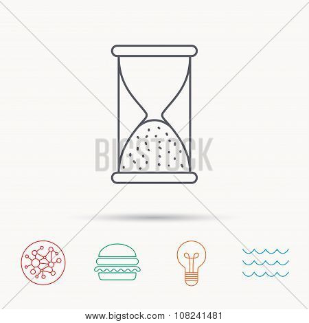 Hourglass icon. Sand time sign.