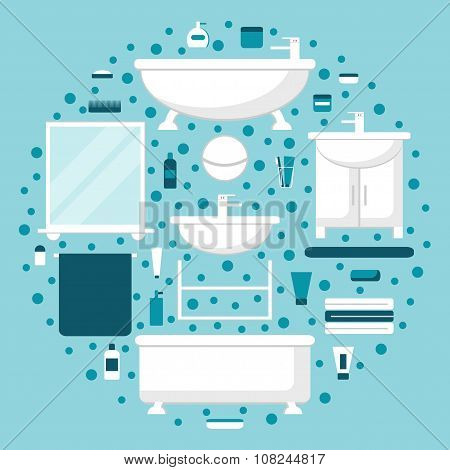 Bathroom. Bathroom elements set.