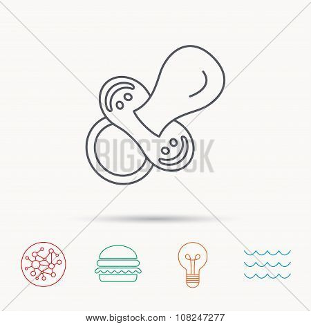 Pacifier icon. Nipple or dummy sign.