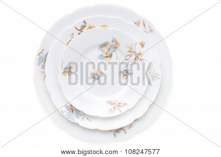 Set Of Antique Porcelain Plates