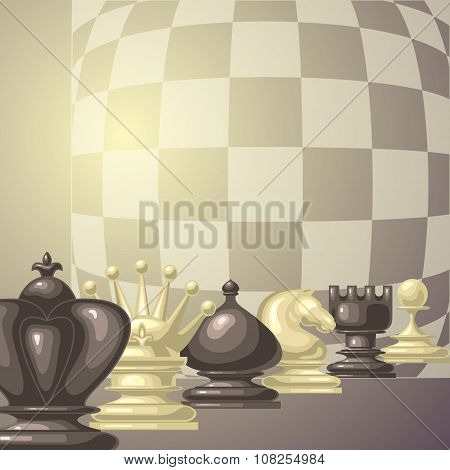 Vector illustration of chess pieces.