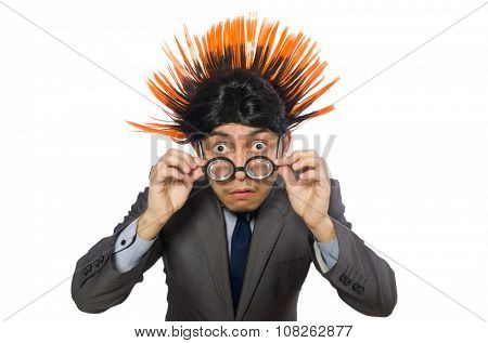 Funny man with mohawk hairstyle