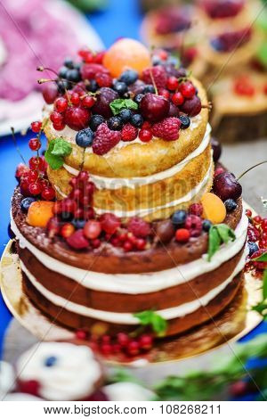 naked wedding cake