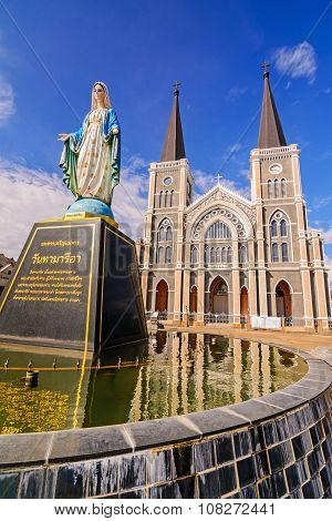 CHANTABURI THAILAND - 29 july 2015 : Old catholic church of Maephra Patisonti Niramon located in Cha