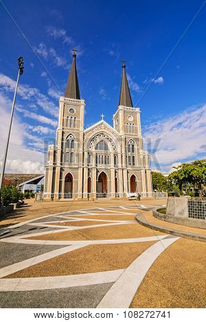 CHANTABURI THAILAND - 29 july 2015 : Old catholic church of Maephra Patisonti Niramon located in Cha