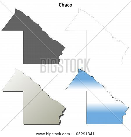 Chaco blank outline map set