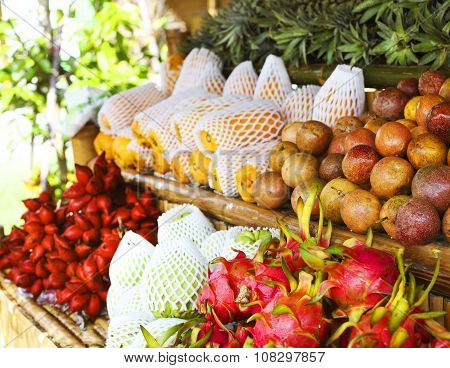 Open Air Fruit Market In Thailand