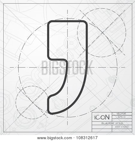 Vector comma icon