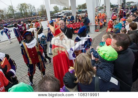 Sinterklaas Greeting The Children