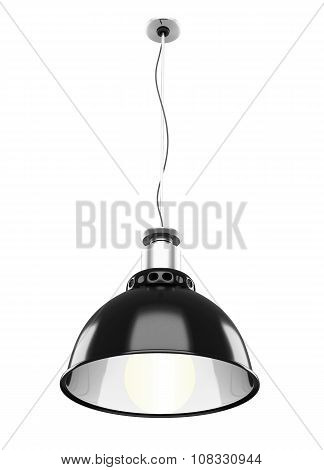 Metal Ceiling Lamp Isolated On White Background. 3D.