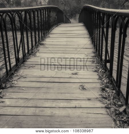 Deserted Bridge Over The River