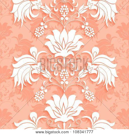 Seamless pattern floral bouquet in vase