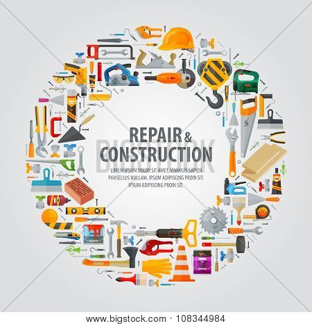 working tools vector logo design template. construction or repair icons
