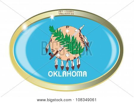Oklahoma State Flag Oval Button