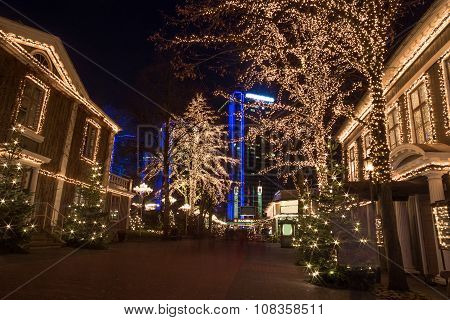 Christmas lights in Amusement Park Liseberg, Gothenbur, Sweden
