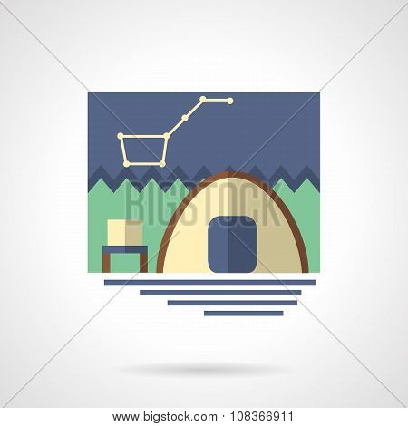 Campsite flat color vector icon